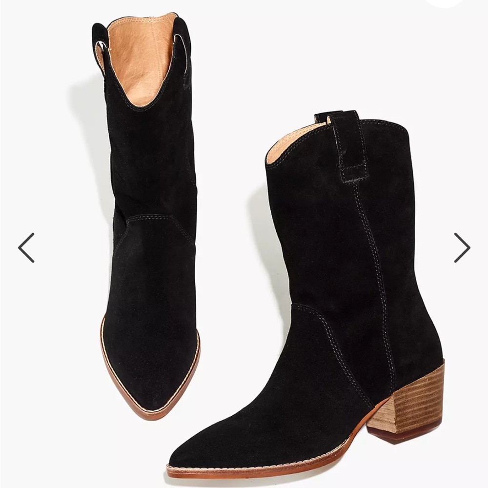 NWT Madewell black suede boots